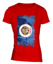 Minnesota State Grunge Flag Ladies T-Shirt