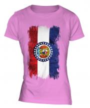Missouri State Grunge Flag Ladies T-Shirt