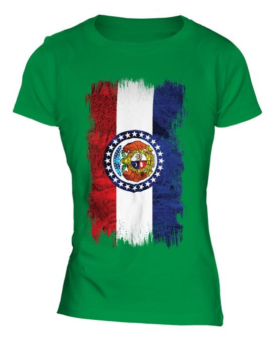 Missouri State Grunge Flag Ladies T-Shirt