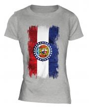 Missouri State Grunge Flag Ladies T-Shirt