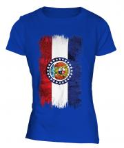 Missouri State Grunge Flag Ladies T-Shirt