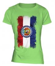 Missouri State Grunge Flag Ladies T-Shirt