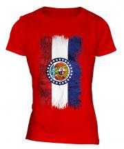 Missouri State Grunge Flag Ladies T-Shirt