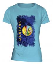 Montana State Grunge Flag Ladies T-Shirt
