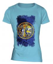 Nebraska State Grunge Flag Ladies T-Shirt
