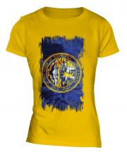 Nebraska State Grunge Flag Ladies T-Shirt