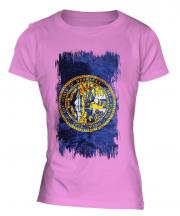 Nebraska State Grunge Flag Ladies T-Shirt