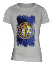 Nebraska State Grunge Flag Ladies T-Shirt