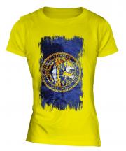 Nebraska State Grunge Flag Ladies T-Shirt