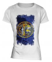 Nebraska State Grunge Flag Ladies T-Shirt
