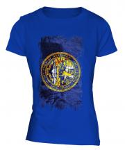 Nebraska State Grunge Flag Ladies T-Shirt