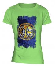 Nebraska State Grunge Flag Ladies T-Shirt