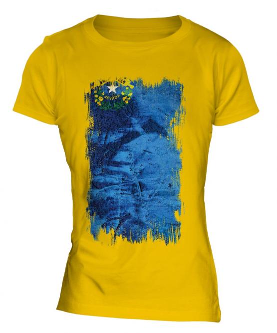 Nevada State Grunge Flag Ladies T-Shirt