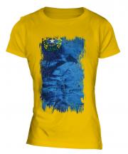 Nevada State Grunge Flag Ladies T-Shirt