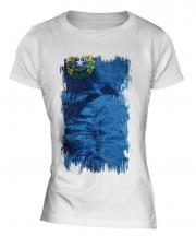 Nevada State Grunge Flag Ladies T-Shirt