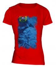 Nevada State Grunge Flag Ladies T-Shirt