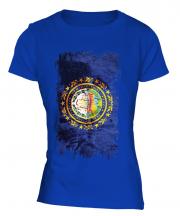 New Hampshire State Grunge Flag Ladies T-Shirt