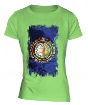 New Hampshire State Grunge Flag Ladies T-Shirt