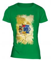 New Jersey State Grunge Flag Ladies T-Shirt