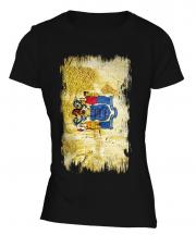 New Jersey State Grunge Flag Ladies T-Shirt