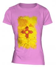 New Mexico State Grunge Flag Ladies T-Shirt