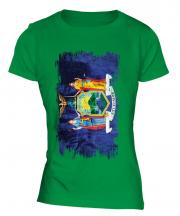 New York State Grunge Flag Ladies T-Shirt