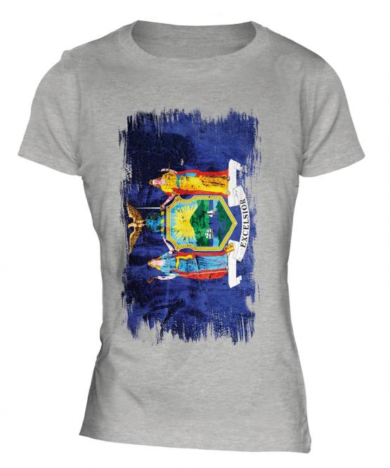 New York State Grunge Flag Ladies T-Shirt