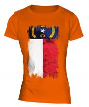 North Carolina State Grunge Flag Ladies T-Shirt