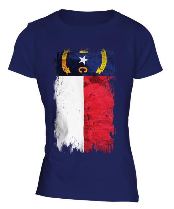 North Carolina State Grunge Flag Ladies T-Shirt