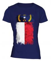 North Carolina State Grunge Flag Ladies T-Shirt