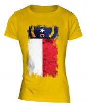 North Carolina State Grunge Flag Ladies T-Shirt