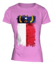 North Carolina State Grunge Flag Ladies T-Shirt