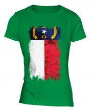 North Carolina State Grunge Flag Ladies T-Shirt