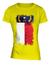North Carolina State Grunge Flag Ladies T-Shirt