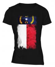 North Carolina State Grunge Flag Ladies T-Shirt