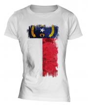 North Carolina State Grunge Flag Ladies T-Shirt