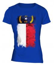 North Carolina State Grunge Flag Ladies T-Shirt