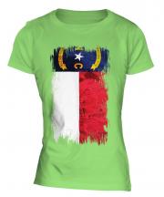 North Carolina State Grunge Flag Ladies T-Shirt