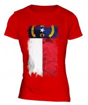 North Carolina State Grunge Flag Ladies T-Shirt