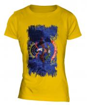 North Dakota State Grunge Flag Ladies T-Shirt
