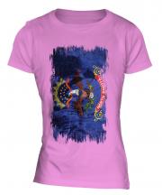 North Dakota State Grunge Flag Ladies T-Shirt