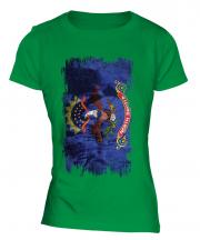 North Dakota State Grunge Flag Ladies T-Shirt