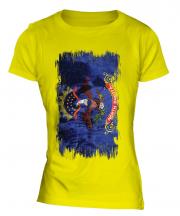 North Dakota State Grunge Flag Ladies T-Shirt
