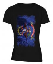 North Dakota State Grunge Flag Ladies T-Shirt