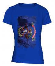 North Dakota State Grunge Flag Ladies T-Shirt