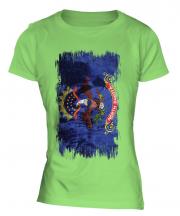 North Dakota State Grunge Flag Ladies T-Shirt