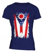 Ohio State Grunge Flag Ladies T-Shirt