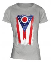 Ohio State Grunge Flag Ladies T-Shirt