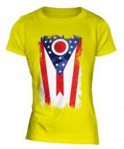 Ohio State Grunge Flag Ladies T-Shirt