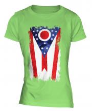 Ohio State Grunge Flag Ladies T-Shirt